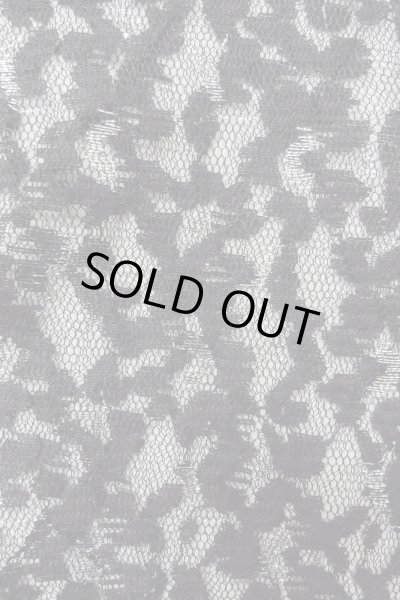 Photo7: Mint O0909J Vintage Japanese kimono   Black HAORI short jacket for women / Synthetic. Flower Lace fabric  (Grade A) (7)