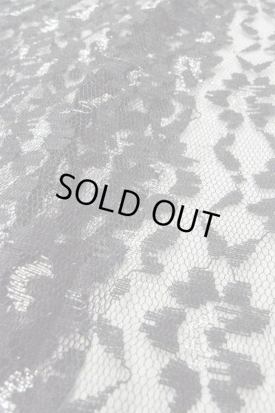 Photo8: Mint O0909J Vintage Japanese kimono   Black HAORI short jacket for women / Synthetic. Flower Lace fabric  (Grade A) (8)