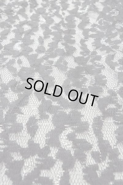 Photo9: Mint O0909J Vintage Japanese kimono   Black HAORI short jacket for women / Synthetic. Flower Lace fabric  (Grade A) (9)