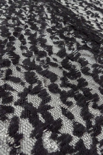 Photo10: Mint O0909J Vintage Japanese kimono   Black HAORI short jacket for women / Synthetic. Flower Lace fabric  (Grade A) (10)