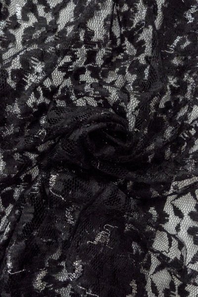 Photo11: Mint O0909J Vintage Japanese kimono   Black HAORI short jacket for women / Synthetic. Flower Lace fabric  (Grade A) (11)