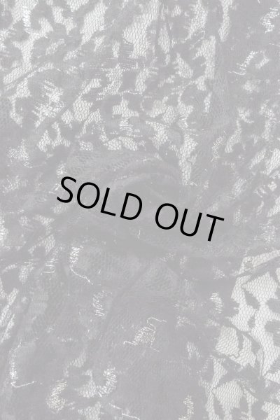 Photo11: Mint O0909J Vintage Japanese kimono   Black HAORI short jacket for women / Synthetic. Flower Lace fabric  (Grade A) (11)