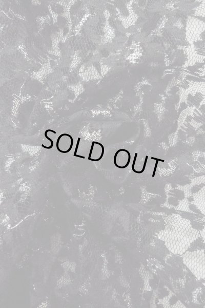 Photo12: Mint O0909J Vintage Japanese kimono   Black HAORI short jacket for women / Synthetic. Flower Lace fabric  (Grade A) (12)