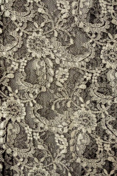 Photo5: O0909K Vintage Japanese kimono   Black HAORI short jacket for women / Synthetic. Flower, Lace fabric  (Grade B) (5)