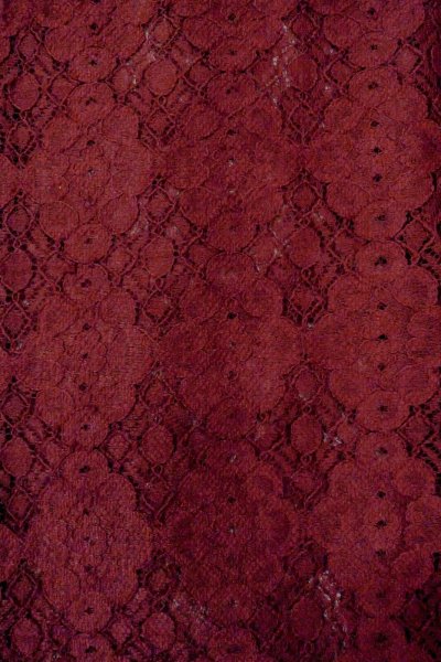 Photo5: O0909L Vintage Japanese kimono  Dark Red HAORI short jacket for women / Synthetic. Flower, Lace fabric  (Grade B) (5)