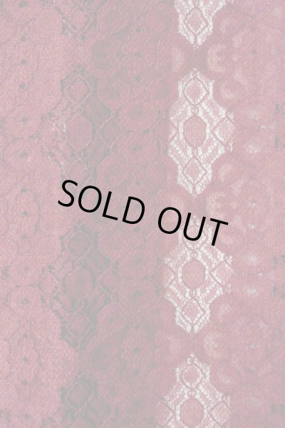 Photo6: O0909L Vintage Japanese kimono  Dark Red HAORI short jacket for women / Synthetic. Flower, Lace fabric  (Grade B) (6)