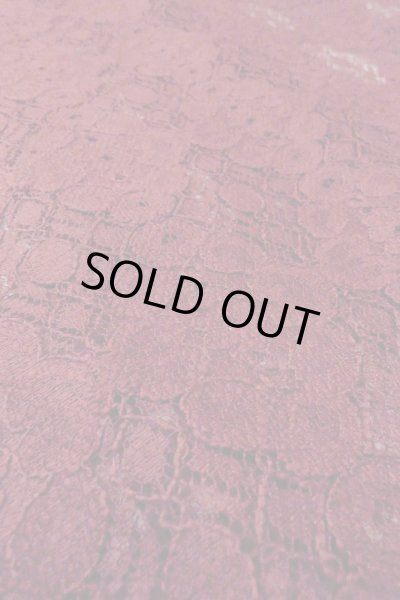 Photo10: O0909L Vintage Japanese kimono  Dark Red HAORI short jacket for women / Synthetic. Flower, Lace fabric  (Grade B) (10)