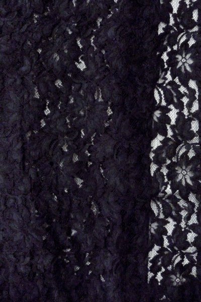 Photo4: Mint O0909M Vintage Japanese kimono   Black HAORI short jacket for women / Synthetic. Flower, Lace fabric  (Grade A) (4)