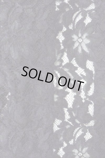 Photo6: Mint O0909M Vintage Japanese kimono   Black HAORI short jacket for women / Synthetic. Flower, Lace fabric  (Grade A) (6)