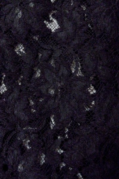 Photo7: Mint O0909M Vintage Japanese kimono   Black HAORI short jacket for women / Synthetic. Flower, Lace fabric  (Grade A) (7)