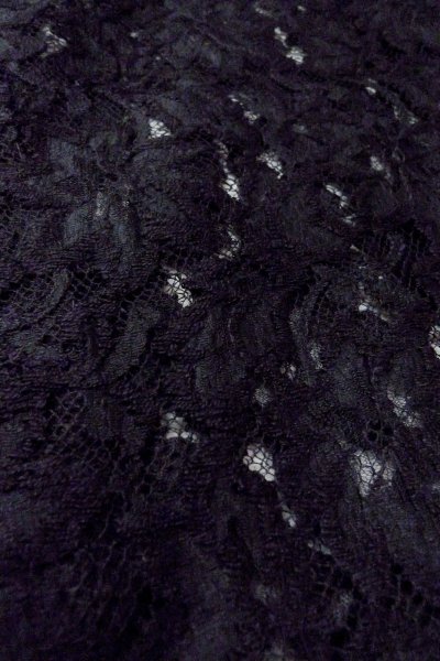 Photo10: Mint O0909M Vintage Japanese kimono   Black HAORI short jacket for women / Synthetic. Flower, Lace fabric  (Grade A) (10)