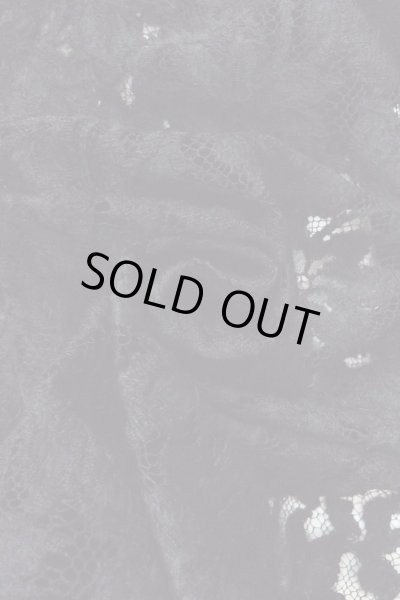 Photo12: Mint O0909M Vintage Japanese kimono   Black HAORI short jacket for women / Synthetic. Flower, Lace fabric  (Grade A) (12)