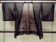 Photo1: O0909N Vintage Japanese kimono   Black HAORI short jacket for women / Silk. Autumn bellflower   (Grade D) (1)