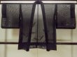 Photo2: O0909N Vintage Japanese kimono   Black HAORI short jacket for women / Silk. Autumn bellflower   (Grade D) (2)