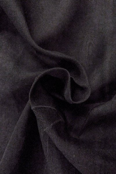 Photo11: O0909N Vintage Japanese kimono   Black HAORI short jacket for women / Silk. Autumn bellflower   (Grade D) (11)