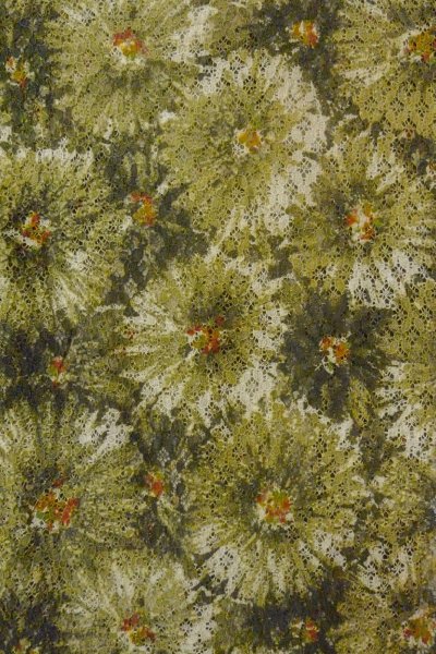 Photo5: O0909P Vintage Japanese kimono  Dark Olive HAORI short jacket for women / Synthetic. Flower   (Grade B) (5)