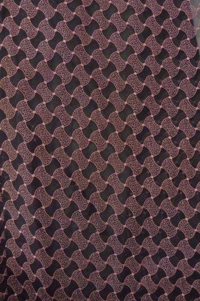 Photo4: Mint O0909Q Vintage Japanese kimono   Black DOCHUGI outer coat for women / Synthetic. Abstract pattern   (Grade A) (4)