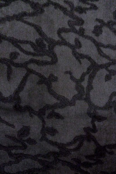 Photo6: Mint O0909R Vintage Japanese kimono   Black HAORI short jacket for women / Silk. Ivy   (Grade A) (6)