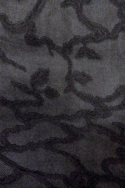 Photo7: Mint O0909R Vintage Japanese kimono   Black HAORI short jacket for women / Silk. Ivy   (Grade A) (7)