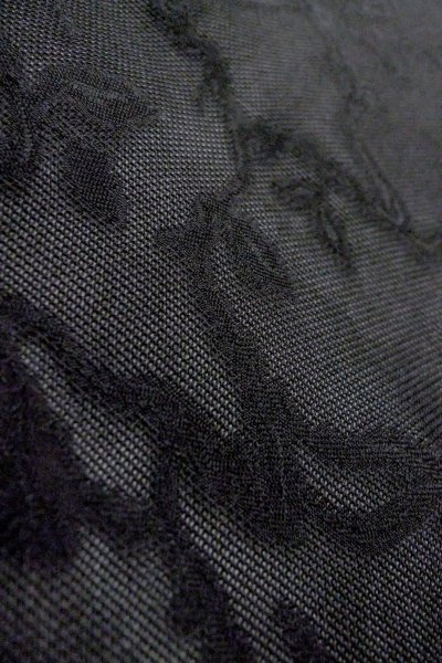 Photo10: Mint O0909R Vintage Japanese kimono   Black HAORI short jacket for women / Silk. Ivy   (Grade A) (10)