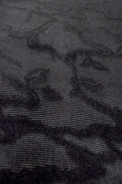 Photo11: Mint O0909R Vintage Japanese kimono   Black HAORI short jacket for women / Silk. Ivy   (Grade A) (11)