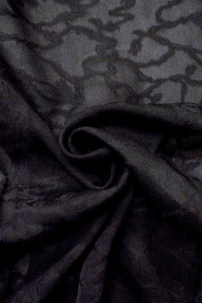 Photo12: Mint O0909R Vintage Japanese kimono   Black HAORI short jacket for women / Silk. Ivy   (Grade A) (12)