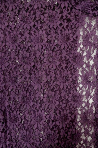 Photo3: O0909S Vintage Japanese kimono  Dark Purple HAORI short jacket for women / Synthetic. Flower Lace fabric  (Grade B) (3)