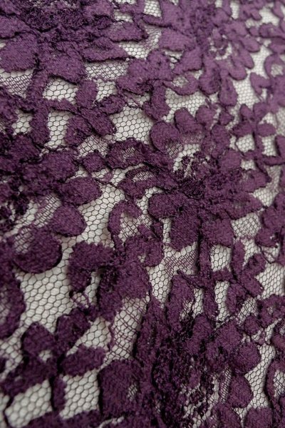Photo8: O0909S Vintage Japanese kimono  Dark Purple HAORI short jacket for women / Synthetic. Flower Lace fabric  (Grade B) (8)
