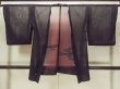 Photo1: Mint O0909T Vintage Japanese kimono   Black HAORI short jacket for women / Silk. Flower,   (Grade A) (1)