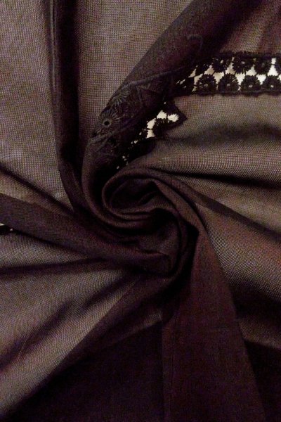 Photo11: Mint O0909T Vintage Japanese kimono   Black HAORI short jacket for women / Silk. Flower,   (Grade A) (11)