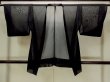 Photo1: Mint O0909V Vintage Japanese kimono   Black HAORI short jacket for women / Silk. Stripes   (Grade A) (1)