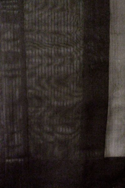 Photo4: Mint O0909V Vintage Japanese kimono   Black HAORI short jacket for women / Silk. Stripes   (Grade A) (4)