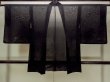 Photo2: O0909W Vintage Japanese kimono   Black HAORI short jacket for women / Silk. Flower,   (Grade B) (2)