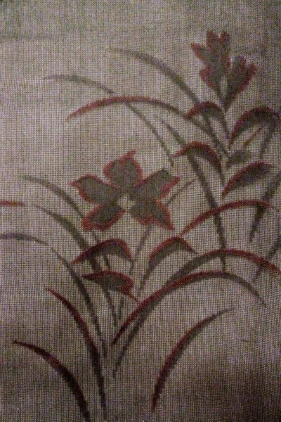 Photo4: O0909W Vintage Japanese kimono   Black HAORI short jacket for women / Silk. Flower,   (Grade B) (4)