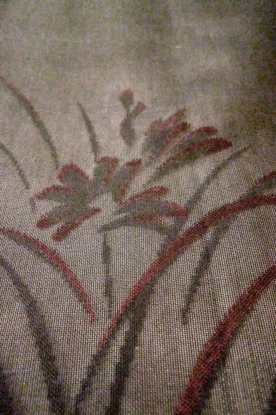 Photo9: O0909W Vintage Japanese kimono   Black HAORI short jacket for women / Silk. Flower,   (Grade B) (9)