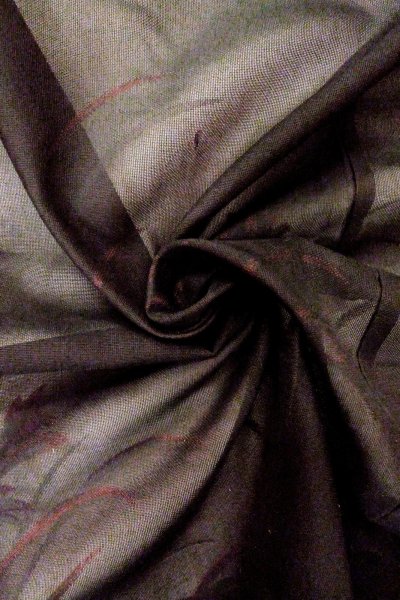 Photo10: O0909W Vintage Japanese kimono   Black HAORI short jacket for women / Silk. Flower,   (Grade B) (10)