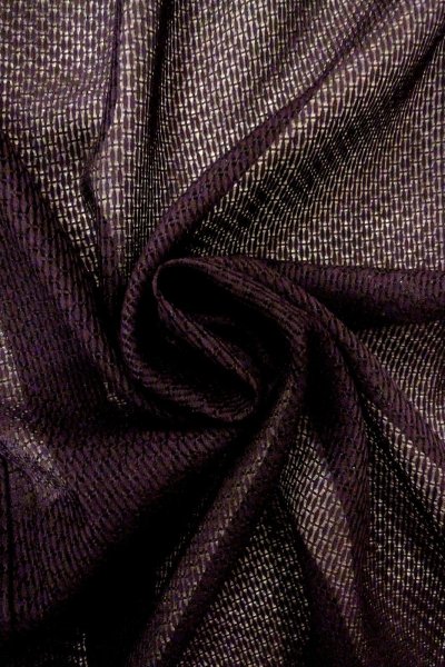 Photo9: Mint O0909X Vintage Japanese kimono  Dark Purple HAORI short jacket for women / Silk. Geometrical pattern   (Grade A) (9)