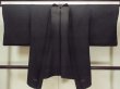 Photo1: O0909Y Vintage Japanese kimono   Black HAORI short jacket for women / Silk.    (Grade B) (1)