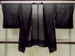Photo1: Mint O0909Z Vintage Japanese kimono   Black HAORI short jacket for women / Silk. Geometrical pattern   (Grade A) (1)