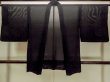 Photo2: Mint O0909Z Vintage Japanese kimono   Black HAORI short jacket for women / Silk. Geometrical pattern   (Grade A) (2)