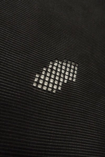 Photo7: Mint O0909Z Vintage Japanese kimono   Black HAORI short jacket for women / Silk. Geometrical pattern   (Grade A) (7)