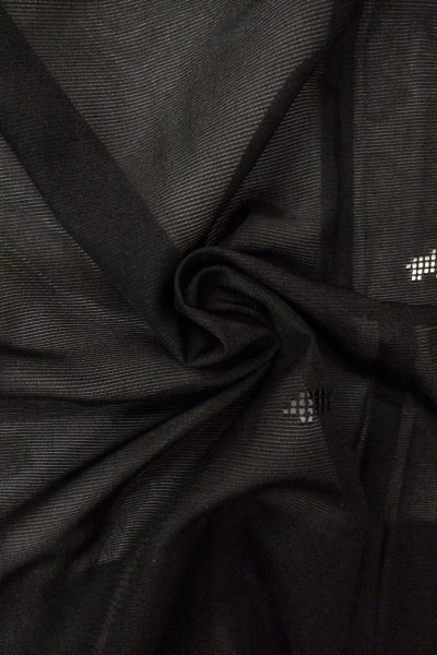 Photo9: Mint O0909Z Vintage Japanese kimono   Black HAORI short jacket for women / Silk. Geometrical pattern   (Grade A) (9)