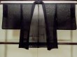 Photo2: O0910A Vintage Japanese kimono   Black HAORI short jacket for women / Silk. Tall grass   (Grade B) (2)