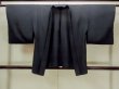 Photo1: O0910C Vintage Japanese kimono   Black HAORI short jacket for women / Silk.    (Grade B) (1)