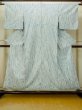 Photo1: O1002A Vintage Japanese kimono Grayish Light Blue HITOE unlined for women / Silk. Japanese wisteria (Grade C) (1)