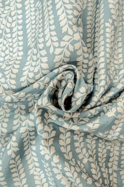 Photo11: O1002A Vintage Japanese kimono Grayish Light Blue HITOE unlined for women / Silk. Japanese wisteria (Grade C) (11)
