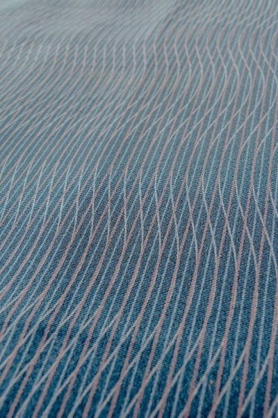 Photo8: O1002B Vintage Japanese kimono Grayish Blue HITOE unlined for women / Silk. Stripes (Grade B) (8)