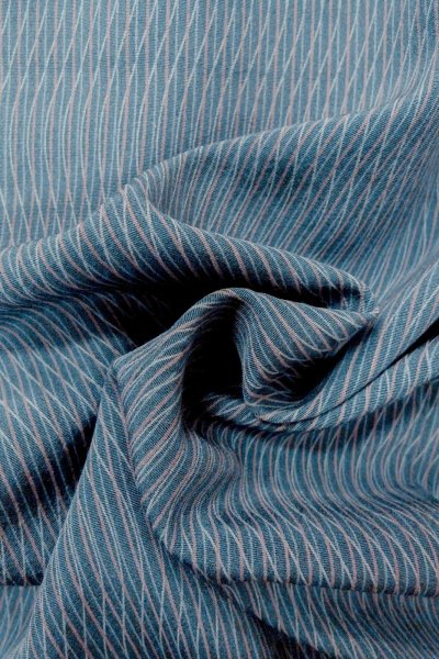 Photo11: O1002B Vintage Japanese kimono Grayish Blue HITOE unlined for women / Silk. Stripes (Grade B) (11)