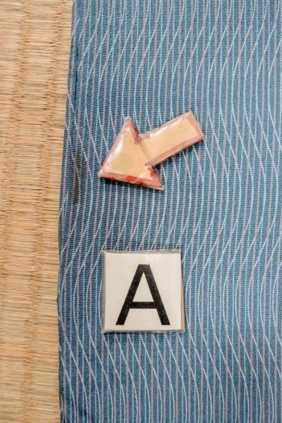 Photo14: O1002B Vintage Japanese kimono Grayish Blue HITOE unlined for women / Silk. Stripes (Grade B) (14)