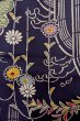 Photo7: O1002C Vintage Japanese kimono Indigo Blue HITOE unlined for women / Silk. Chrysanthemum (Grade B) (7)